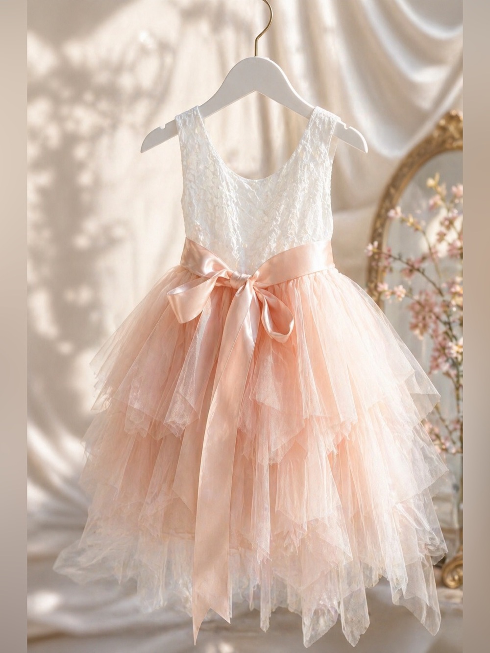 Handmade Flower Girl Blush Dress Size 6